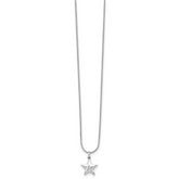 White Ice Rhodium-Plated Sterling Silver Star Necklace with Diamond Charm